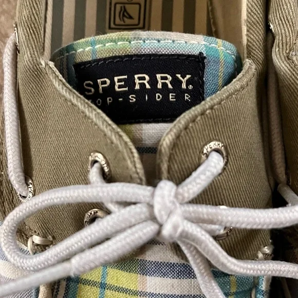 Sperry Topsider Canvas Plaid Boat Shoes - Size 7 - Picture 3 of 10